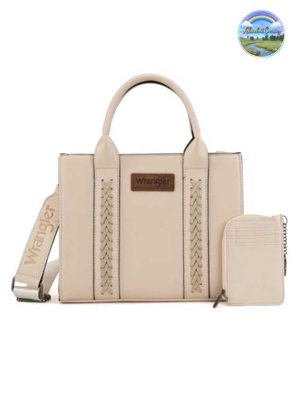 Western Style Faux Leather Tote Satchel Purse with Card Holder